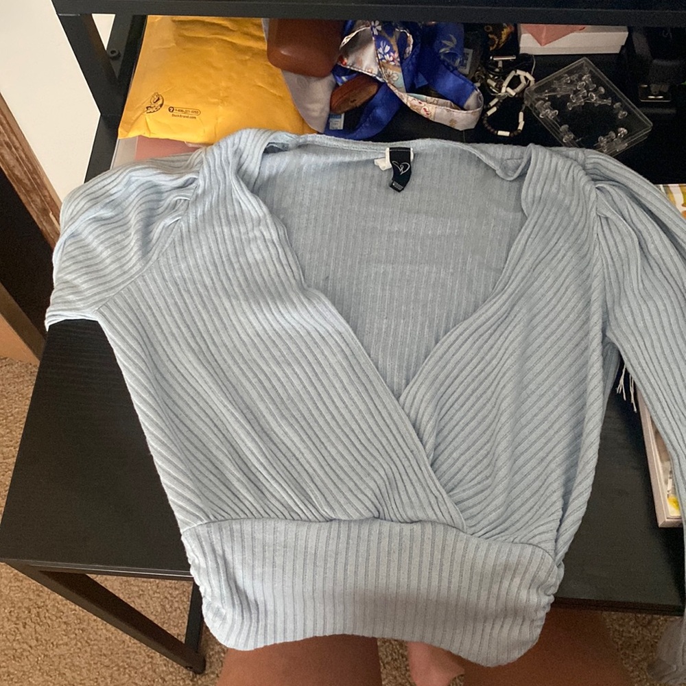 Light blue crop top